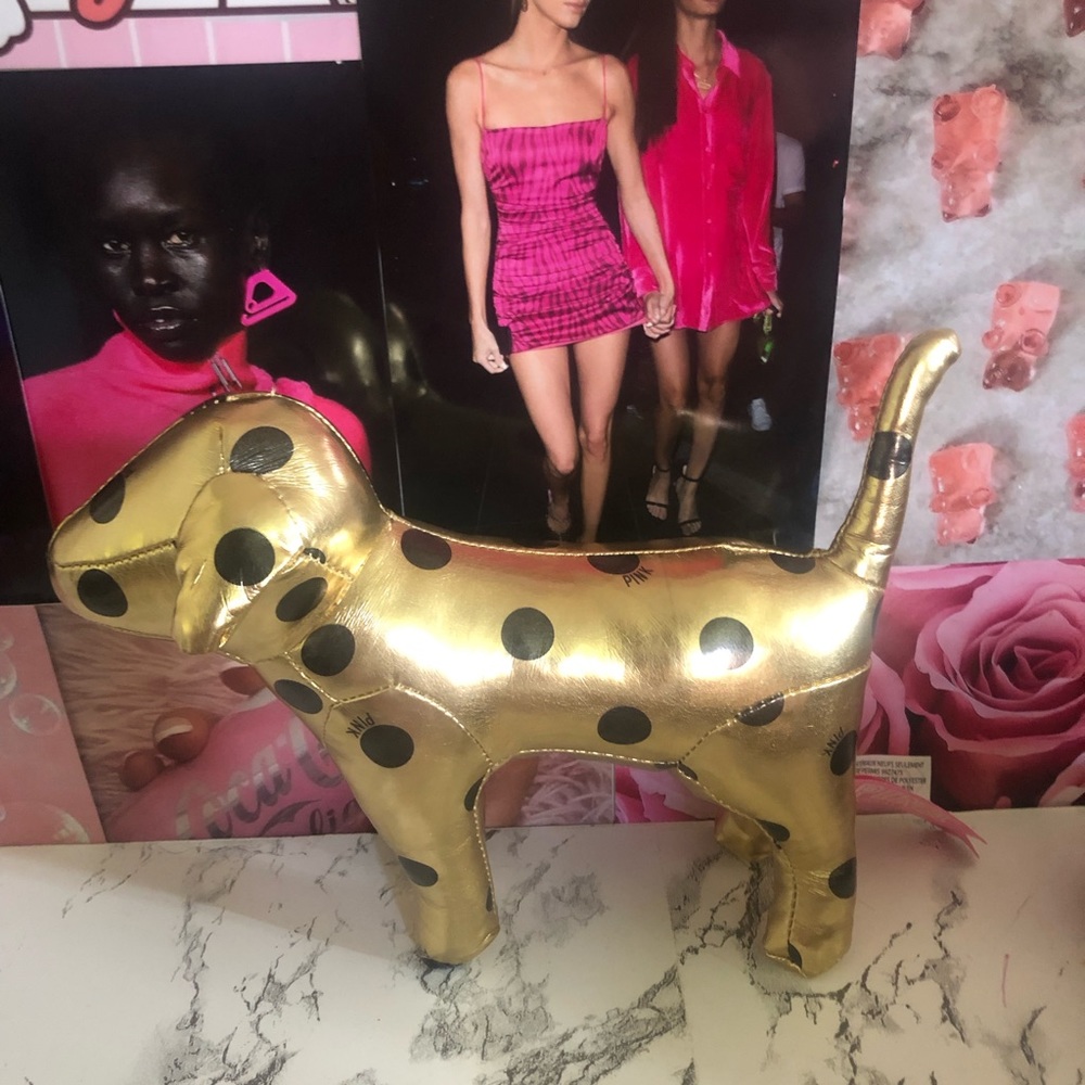 PINK Victoria’s Secret gold dog